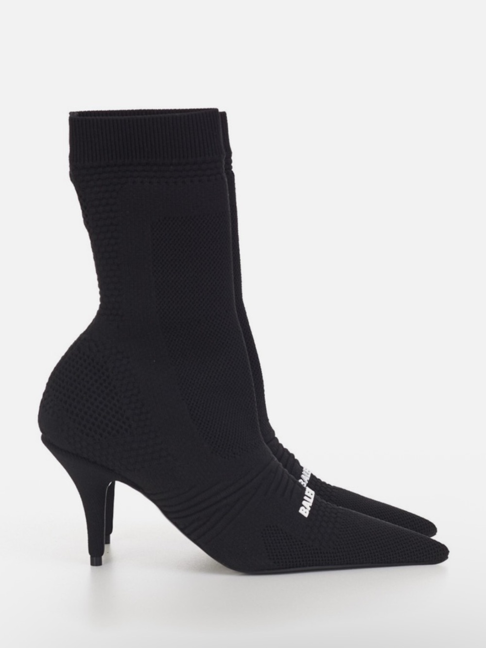 Balenciaga Black Knit Sock Stiletto Ankle Boots - Picture 3 of 10